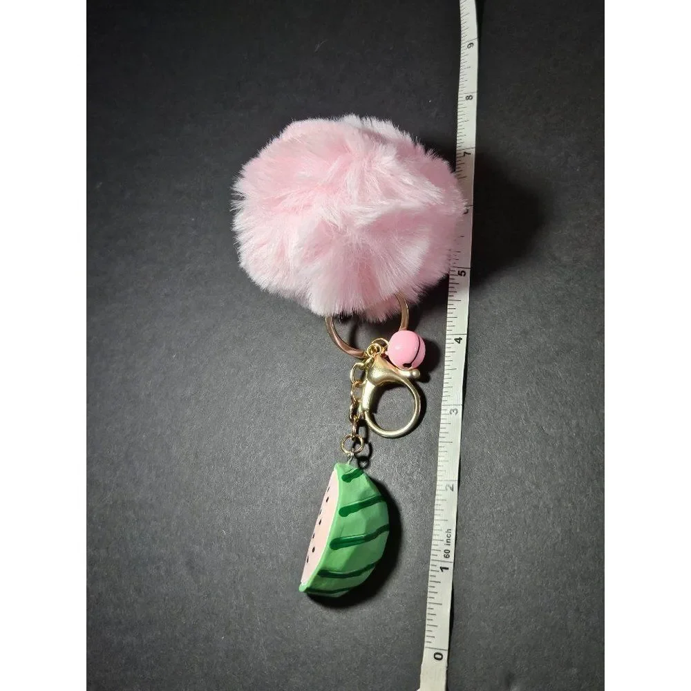 Pink puff and watermelon slice key fob